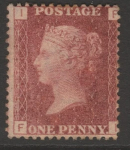 GB MINT QV 1864-79 1d red plate 173 pl173 OH - no gum - ageing - Picture 1 of 2