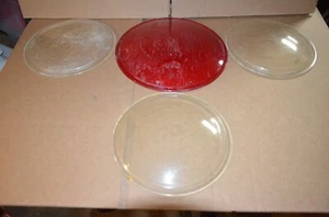 4 Vintage! Pyrex rot & klar RailRoad Signal Linse 12" & 10" Zoll Durchmesser - Bild 1 von 10