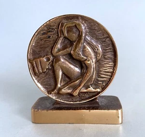 Bronze Relief Sternzeichen Jungfrau Figur Skulptur Baller Rohac Bosse Aera - Bild 1 von 3