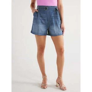 Sofia Vergara Utility Shorts Women's Size XXXL Blue Cotton High Rise 3.5" Inseam - Picture 1 of 5