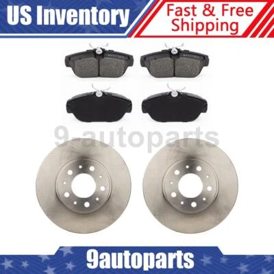 Rotores de disco delanteros + pastillas de freno para 1991 1992 1993 1994 1995 Volvo 940 Foto 1 de 4