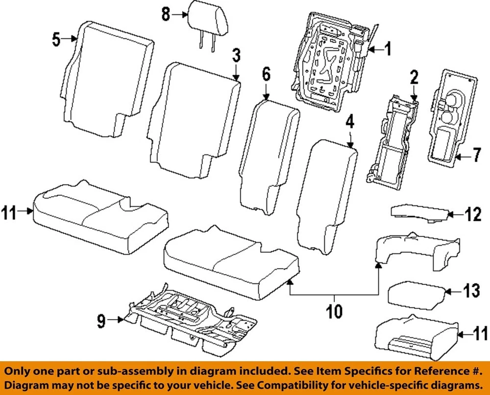 Dodge CHRYSLER OEM 11-16 Journey Rear Seat-Headrest Head Rest, Outer 1UN14DX9AA - Imagem 1 de 1