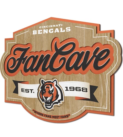 Cincinnati Bengals Fan Cave Man Cave Sign - 17” X 12.5” - NEW - Joe Burrow Cover