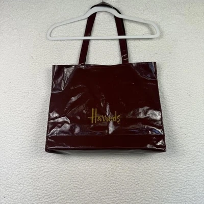 Bolso de Mano Harrods Borgoña PVC Recubierto Algodón Grande Logo Shopper Bolso de Hombro Foto 1 de 4