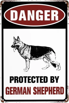 Beware Of Dog Sign Warning Signs For Fence German Shepherd Outdoor Black  - Image 1 of 4