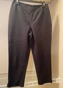 New Ellen Tracy Black Cropped Dress Pants With Side Zip Size 8 Petite - Picture 1 of 7