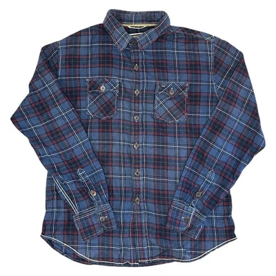 Camel Active Flannel Shirt Check Plaid Long Sleeve Button Blue Mens Medium - Image 1 of 4