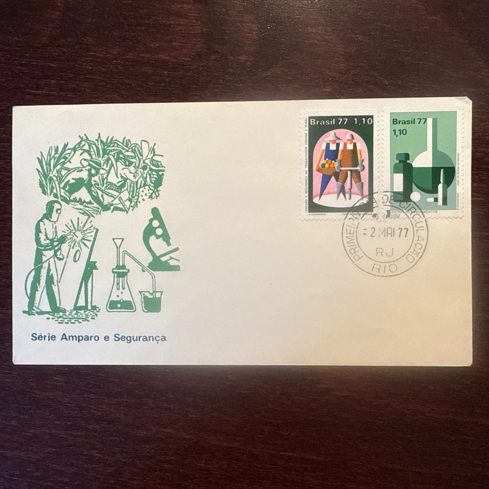 BRAZIL FDC COVER 1977 YEAR PHARMACY PHARMACEUTICAL HEALTH MEDICINE STAMP - Image 1 of 1