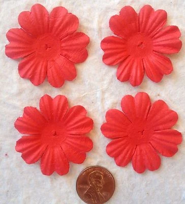 10 pétalos de flores rojas flor hecha a mano papel morera boda San Valentín álbum de recortes Foto 1 de 4