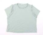 George Womens Green Cotton Basic T-Shirt Size 22 Round Neck