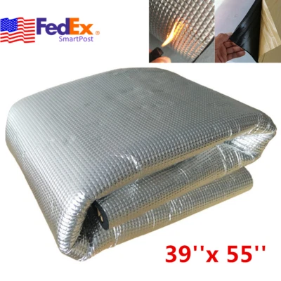 5MM Aluminum Car Fire Heat Insulation Mat Sound Deadener Foam Self-adhesive USA - Image 1 of 4