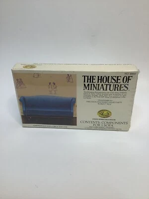 Винтажный дом миниатюр Chippendale диван диван синий X-Acto новый - Изображение 1 из 2