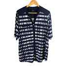 Elle McCarthy Women's Size 2X Button Up Blue Check Short Sleeve Top Tunic
