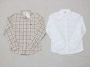 2 Camisa H&M Niño Manga Larga Botones Talla 8 Nueva Con Etiquetas - Imagen 1 de 6