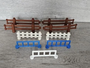 Lot of 9 LEGO Duplo Railing Fence Zoo Barrier Barricade Farm House Blue White + - Picture 1 of 6