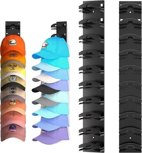 Hat Display Organizer Rack . Adheasive door mount or wall screw in wall mount. - Picture 1 of 7