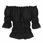 Women Medieval Chemise Shirt Gothic Retro Peasant Wench Off Shoulder