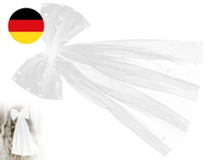 Braut Haarschleife Schleier,Kurze Hochzeit Brautschleier,Weißer Perlen Tüll Haar - Bild 1 von 7