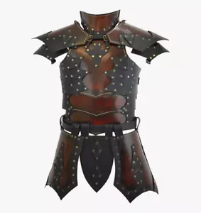 Men Leather Cuirass Armor Medieval Roman Costume Breastplate Viking LARP Cosplay - Picture 1 of 5