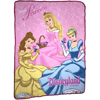 迪士尼乐园度假酒店公主 50x60 抓绒毯薄粉色缎面装饰美女 — 第 1/4 张图片