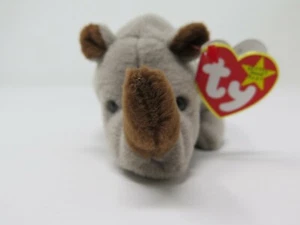 Ty Beanie Babies Baby Spike the Rhino AUGUST 13, 1996 retired PVC pellets NWT - Picture 1 of 5