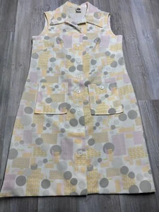 Vintage 60s 70s Womens Sheath Dress Mod Hippie Spring Summer Print It's Better - Picture 1 of 9