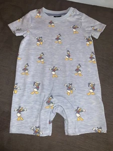 Disney Donald Duck Romper Short Style 100% Cotton 3-6m 68cm Pale Blue Marl BNWoT - Picture 1 of 1