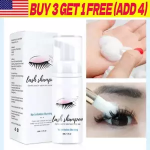 Eyelash Extension Foam Cleanser Shampoo 50ml & Brush Lash Foaming Wash Cleaner - Picture 1 of 12