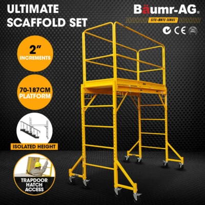 Baumr-AG 1.9m Mobile Scaffold Platform Scaffolding 450kg Steel Portable  - image 1 of 4