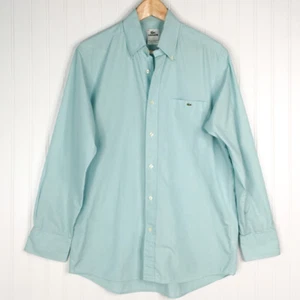 Lacoste Mens Dress Shirt Blue Button Down Collar Barrel Cuff Long Sleeve 40 - Picture 1 of 5