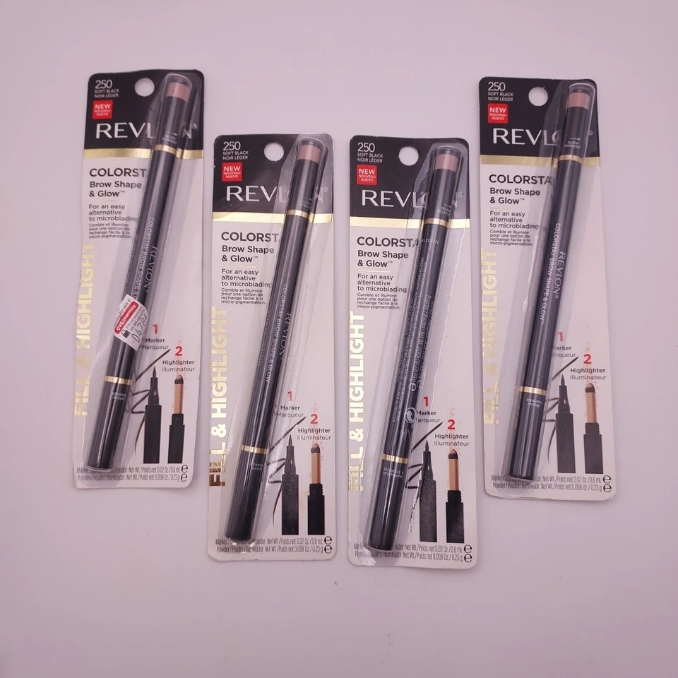 批量 4 件 露华浓 Colorstay Brow Shape and Glow 250 软黑色 — 第 1/4 张图片