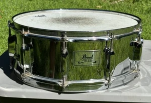 Pearl 5.5x14" Steel Shell Snare Drum 10-Lug Vintage 90s - Picture 1 of 11