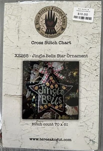 TERESA KOGUT Punto de Cruz Gráfico Patrón Jingle Bells Estrella Ornamento XS265 con hilo dental - Imagen 1 de 2