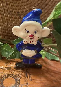Dwarf Christmas Ornaments Vintage Hong Kong Hand Painted 1940-50 Good Shape Vtg. - Picture 1 of 8