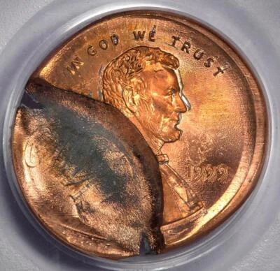 1999 PCGS MS66RD Mushroom 40% Brockage Broadstruck Cent Mint Error Eye Appeal - Image 1 of 4