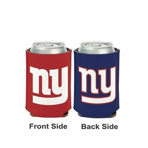 Enfriador de latas plegable Koozie de fútbol americano con licencia de 2 caras de 12 oz New York Giants - Imagen 1 de 1