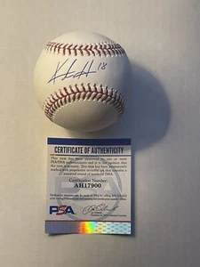 KESTON HIURA AUTOGRAPHED RAWLING OML BASEBALL MILWAUKEE PSA COA signed - Picture 1 of 2