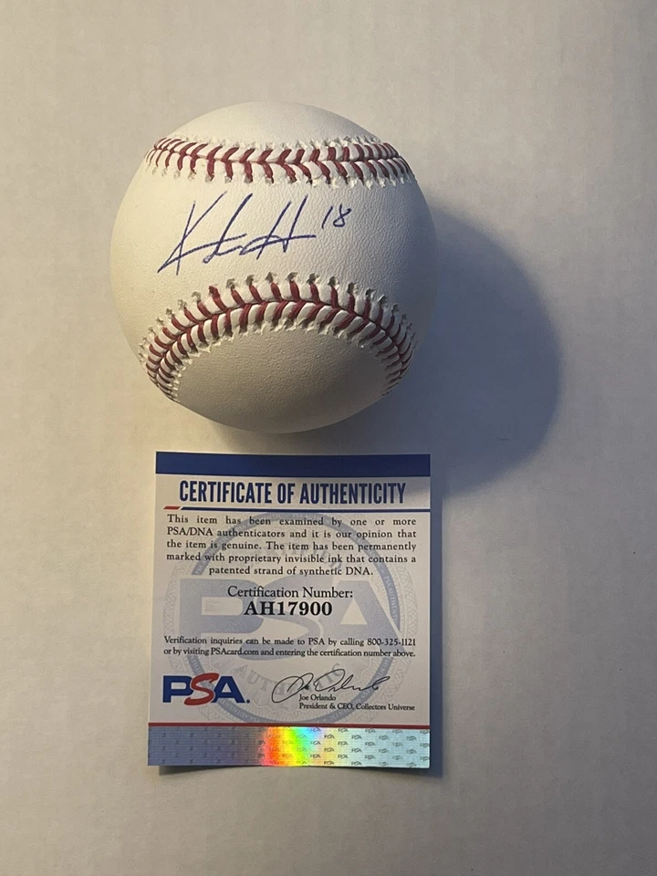 KESTON HIURA AUTOGRAPHED RAWLING OML BASEBALL MILWAUKEE PSA COA signed - Image 1 of 2