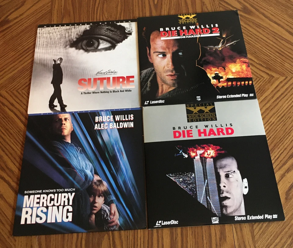 Laserdisc Lot Of 4 Action / Thriller LDs Die Hard 1 2 Mercury Rising Suture - Image 1 of 4