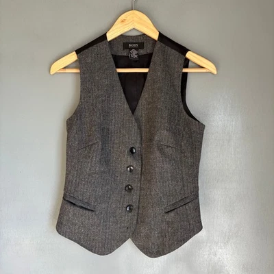 Chaleco clásico BODY by VICTORIA para mujer 8 gris mezcla de lana espiga carrera  Foto 1 de 4