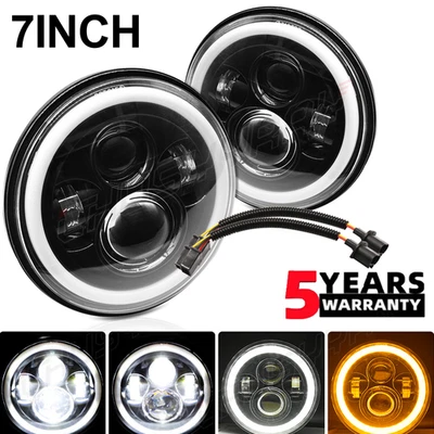 Fits Mercedes Benz 240D 300D 220D 300TD 280 7Inch Round LED Headlights Hi/Lo - Image 1 of 4