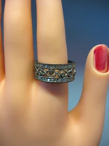 Vintage Silver Tone Engraved Ring - Picture 1 of 5