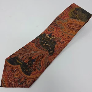 Polo Ralph Lauren handgefertigte Paisley-Krawatte aus 100 % Seide Jagdszene 4 Zoll breit Vintage 9 - Bild 1 von 4