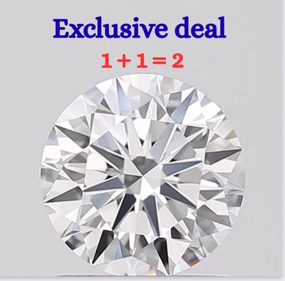 2Pcs IGI Certified Lab Grown CVD Diamond ROUND 2.00 Ct E Color VS2 Clarity Stone - Image 1 of 4