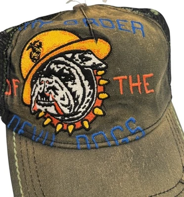 Sombrero True Religion "Por Orden de los Perros Diablos" Verde Envejecido Raro Difícil de Encontrar Nuevo con Etiquetas Foto 1 de 4