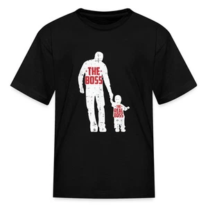 The Boss And The Real Boss | Funny Father’s Day Daddy With Kid Kid's T-Shirt - Picture 1 of 4