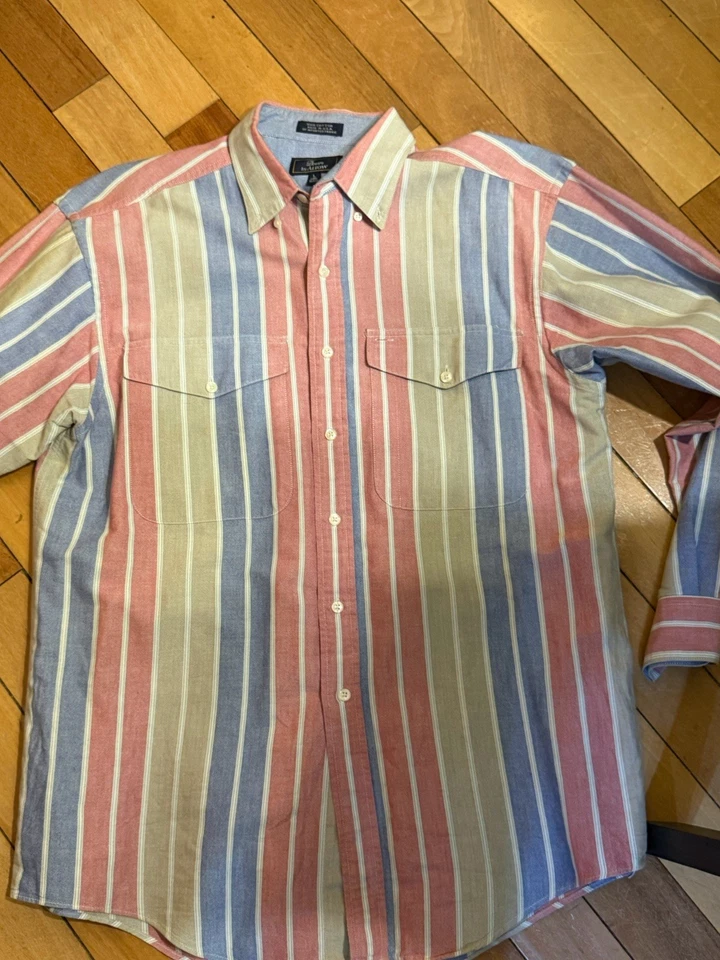 Dover By Arrow  Multicolor Striped Button-Up Shirt Made In USA Size large - Image 1 of 4