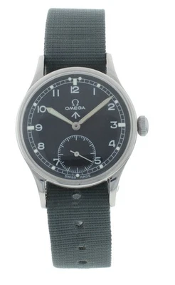 Omega W.W.W. 35mm Manual Black Dial Vintage Stainless Steel Men's Watch - Image 1 of 4