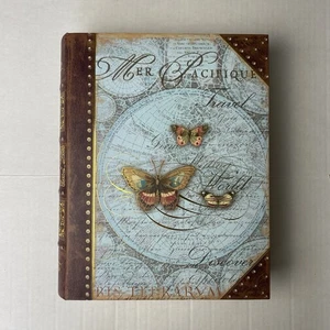 Punch Studio Large Butterfly Faux Book Decorative Keepsake Box 13.5” x 11" - Picture 1 of 16
