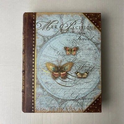 Punch Studio Large Butterfly Faux Book Decorative Keepsake Box 13.5” x 11" - Image 1 of 4